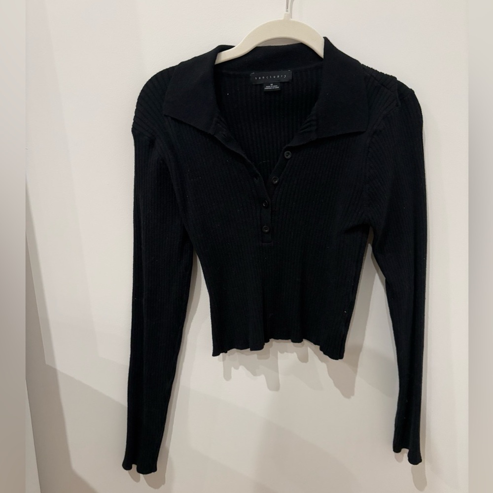 Black Collared Long Sleeve